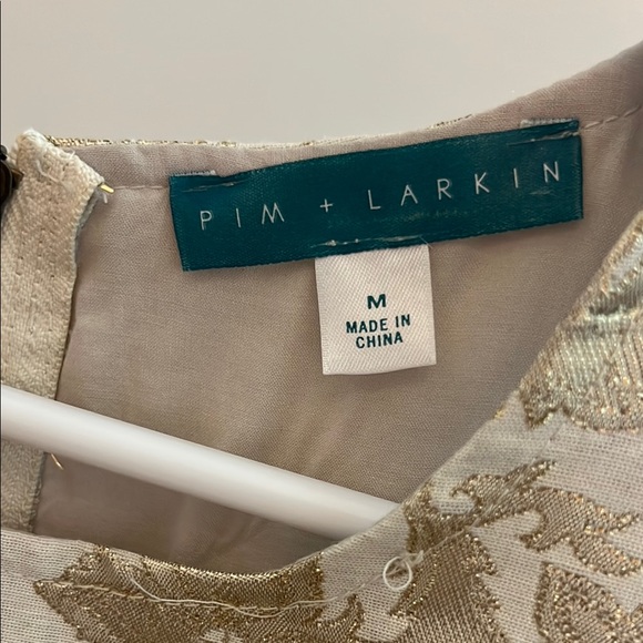 Pim + Larkin Size Medium Gold Peplum Top - Picture 10 of 17